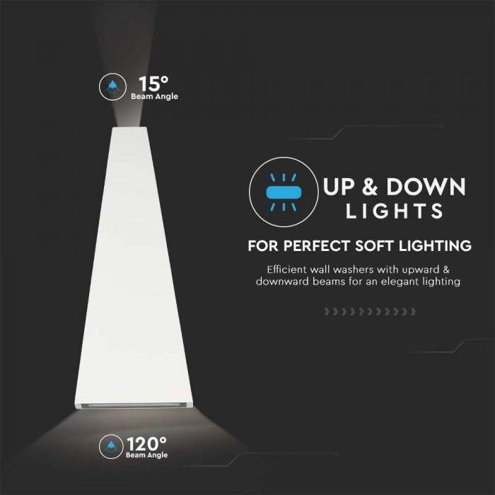 4W(450Lm) LED-fasadarmatur, V-TAC, IP65, vit, varmvitt ljus 3000K