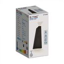 4W(450Lm) LED sienas gaismeklis, V-TAC, IP65, melns, silti balta gaisma 3000K