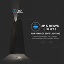 4W(450Lm) LED sienas gaismeklis, V-TAC, IP65, melns, silti balta gaisma 3000K