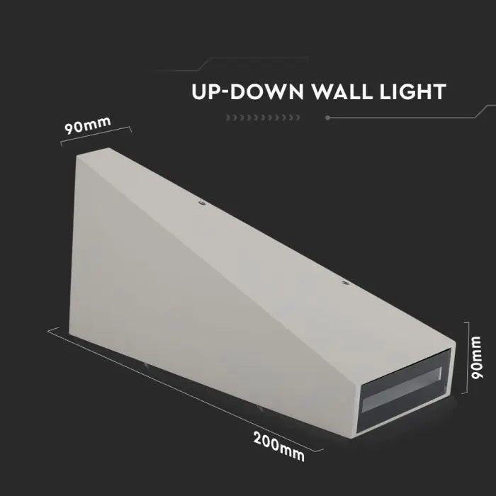 4W(450Lm) LED Fasādes gaismeklis, V-TAC, IP65, pelēks, silti balta gaisma 3000K