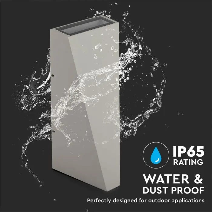 Фасадный светодиодный светильник 4W(450Lm), V-TAC, IP65, серый, теплый белый свет 3000K