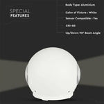 4W(476Lm) LED seinavalgusti, V-TAC, IP65, ümmargune, valge, neutraalne valge valgus 4000K