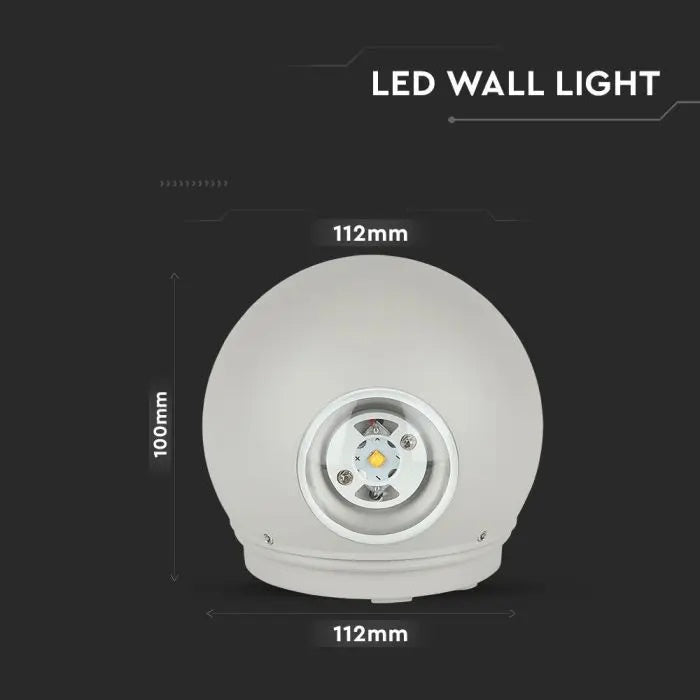 4W(450Lm) LED Fasādes gaismeklis, V-TAC, IP65, pelēks, neitrāli balta gaisma 4000K
