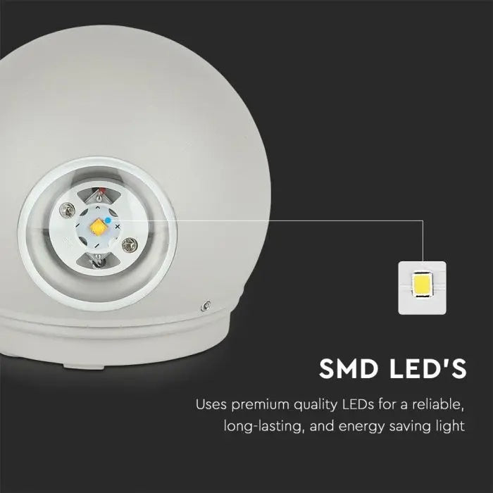 4W(450Lm) LED Fasādes gaismeklis, V-TAC, IP65, pelēks, neitrāli balta gaisma 4000K