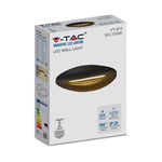 9W(1070Lm) LED Fasādes gaismeklis, IP20, melns, silti balta gaisma 3000K