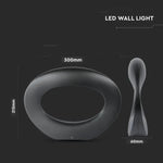 9W(1070Lm) LED Fasādes gaismeklis, IP20, melns, silti balta gaisma 3000K