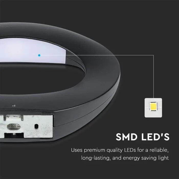9W(1070Lm) LED Fasādes gaismeklis, IP20, melns, silti balta gaisma 3000K