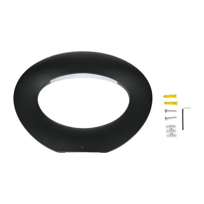 9W(1070Lm) LED Fasādes gaismeklis, IP20, melns, silti balta gaisma 3000K