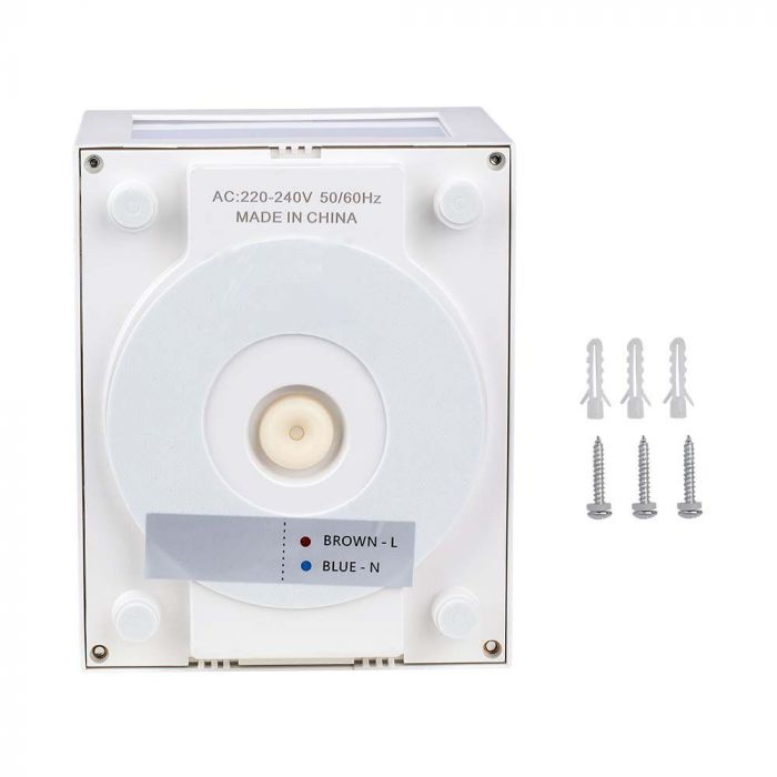12W(1350Lm) LED seinavalgusti, V-TAC, IP65, valge, neutraalne valge 4000K