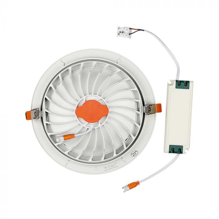 20W (1865Lm) LED ümmargune laevalgusti, V-TAC SAMSUNG, IP20, 5 aasta garantii, soe valge valgus 3000K