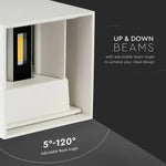 11W(1360Lm) LED BRIDGELUX wall light, V-TAC, IP65, white, warm white light 3000K