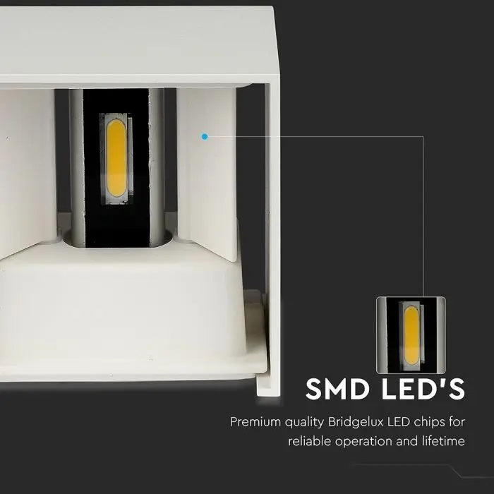 11W(1360Lm) LED BRIDGELUX wall light, V-TAC, IP65, white, warm white light 3000K