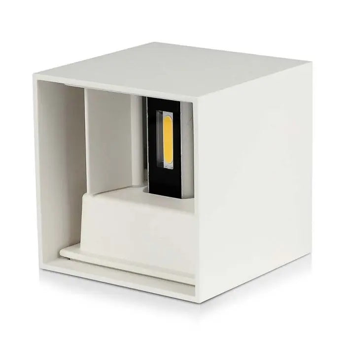 SUPERACTION_12W(1360Lm) BRIDGELUX LED Fasadarmatur, vit, IP65, fyrkantig, neutralvit 4000K