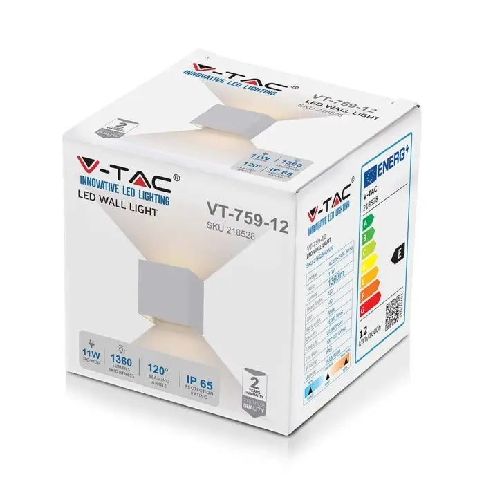 SUPERACTION_12W(1360Lm) BRIDGELUX LED-fassaadivalgusti, valge, IP65, kandiline, neutraalne valge 4000K