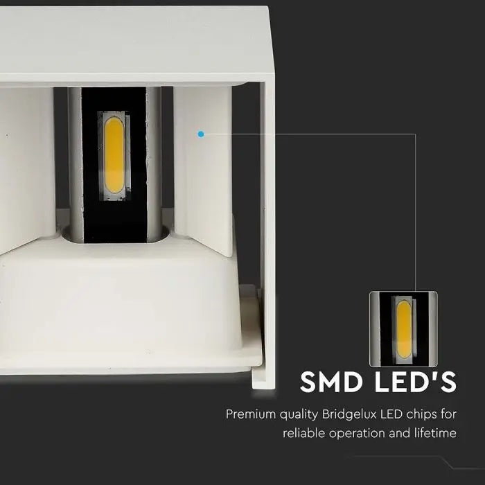 SUPERACTION_12W(1360Lm) BRIDGELUX LED-fassaadivalgusti, valge, IP65, kandiline, neutraalne valge 4000K