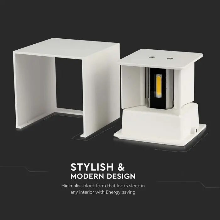 SUPERACTION_12W(1360Lm) BRIDGELUX LED-fassaadivalgusti, valge, IP65, kandiline, neutraalne valge 4000K