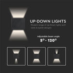 SUPERAKCIJA_11W(1360Lm) LED BRIDGELUX sienas gaismeklis, V-TAC, IP65, melns, neitrāli balta gaisma 4000K
