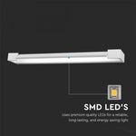 18W(1800Lm) LED dekoratīvs sienas gaismeklis, V-TAC, IP44, balts, neitrāli balta gaisma 4000K