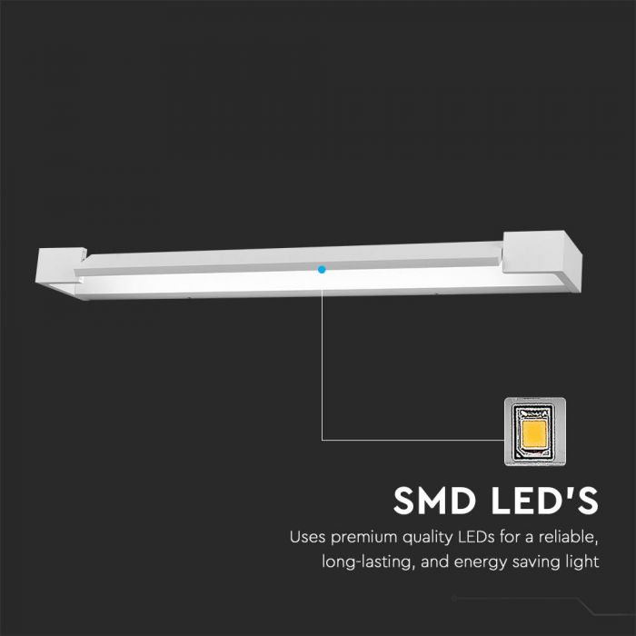 18W(1800Lm) LED dekoratīvs sienas gaismeklis, V-TAC, IP44, balts, neitrāli balta gaisma 4000K