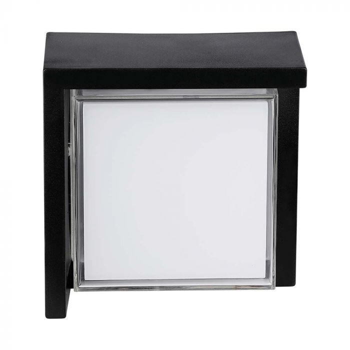 12W(1160Lm) LED wall light, V-TAC, IP65, black, square, warm white light 3000K