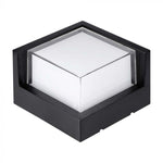 12W(1160Lm) LED-väggarmatur, V-TAC, IP65, svart, fyrkantig, varmvitt ljus 3000K