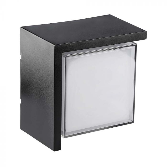 12W(1160Lm) LED seinavalgusti, V-TAC, IP65, must, kandiline, neutraalne valge valgus 4000K