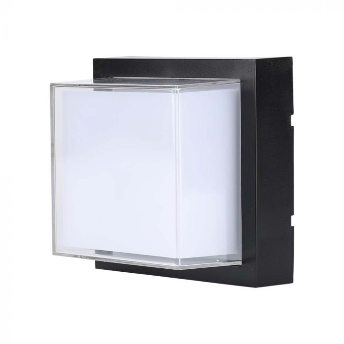 12W(1200Lm) LED-väggarmatur, V-TAC, IP65, svart, fyrkantig, varmvitt ljus 3000K