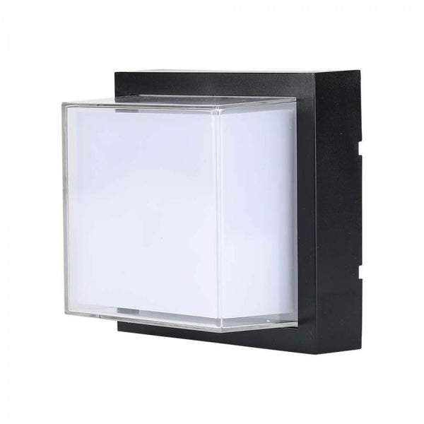 Настенный светодиодный светильник 12W(1200Lm), V-TAC, IP65, черный, квадратный, теплый белый свет 3000K