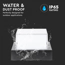 12W(1200Lm) LED sienas gaismeklis, V-TAC, IP65, melns, kvadrāta, silti balta gaisma 3000K