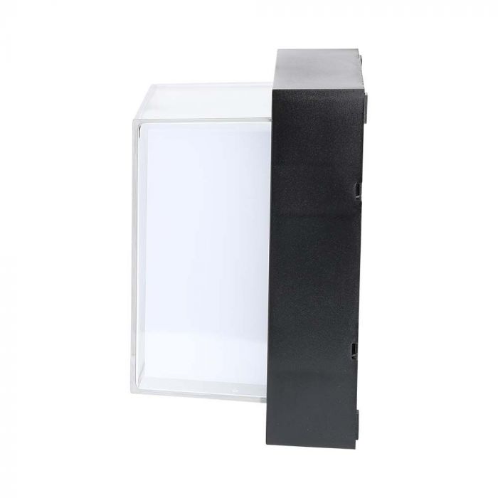 12W(1200Lm) LED-väggarmatur, V-TAC, IP65, svart, fyrkantig, varmvitt ljus 3000K