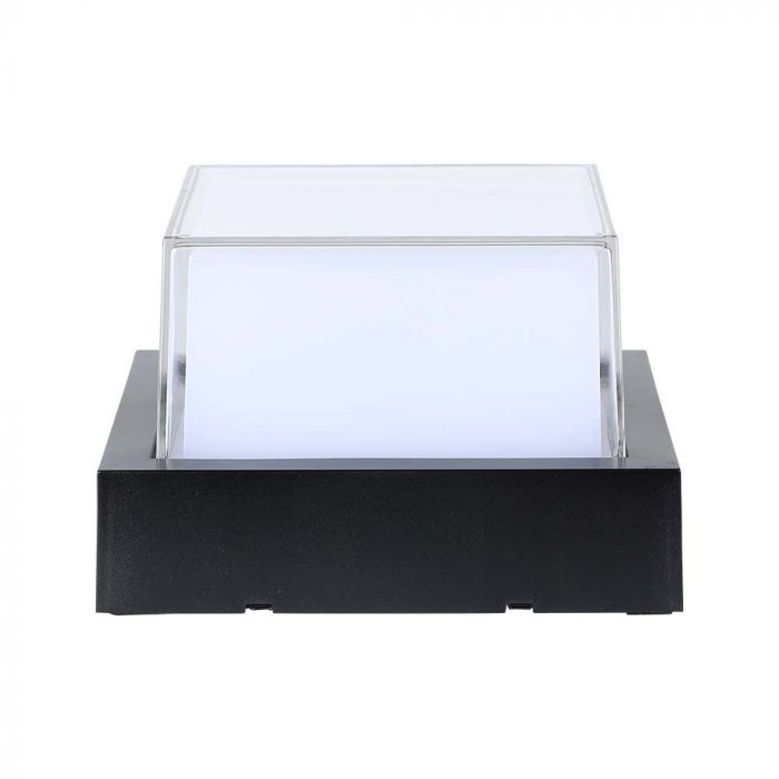 Настенный светодиодный светильник 12W(1200Lm), V-TAC, IP65, черный, квадратный, теплый белый свет 3000K