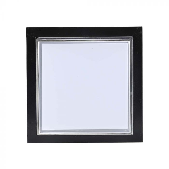 12W(1280Lm) LED-väggarmatur, V-TAC, IP65, svart, fyrkantig, neutralvitt ljus 4000K