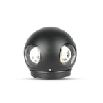 4W(428Lm) LED Sienas gaismeklis, V-TAC, IP65, melns, silti balta gaisma 3000K