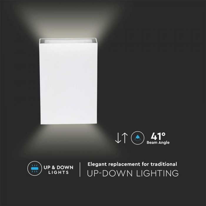 4W(400Lm) LED Gaismeklis, V-TAC, IP65, kvadrāta, balts, silti balta gaisma 3000K