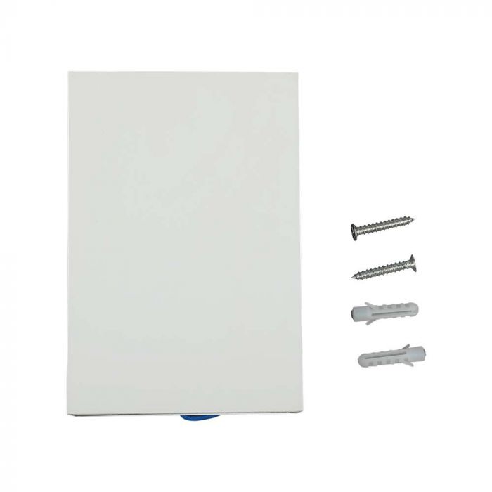 4W(400Lm) LED Gaismeklis, V-TAC, IP65, kvadrāta, balts, silti balta gaisma 3000K