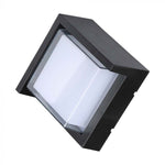 7W(670Lm) LED seinavalgusti, V-TAC, IP65, must, kandiline, soe valge valgus 3000K