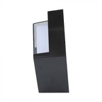 7W(670Lm) LED seinavalgusti, V-TAC, IP65, must, kandiline, soe valge valgus 3000K