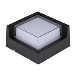 7W(670Lm) LED seinavalgusti, V-TAC, IP65, must, kandiline, soe valge valgus 3000K