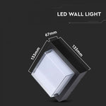 7W(700Lm) LED seinavalgusti, V-TAC, IP65, must, kandiline, soe valge valgus 3000K