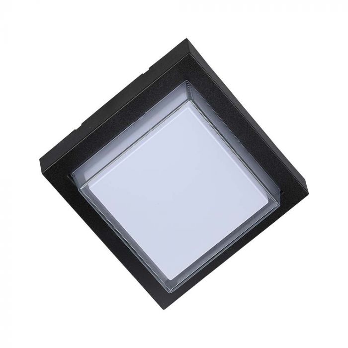 7W(700Lm) LED wall light, V-TAC, IP65, black, square, warm white light 3000K