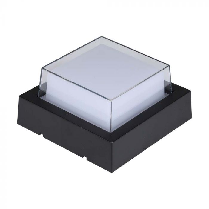 7W(700Lm) LED seinavalgusti, V-TAC, IP65, must, kandiline, soe valge valgus 3000K
