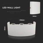 5W(630Lm) LED Fasādes gaismeklis, V-TAC, IP65, balts, silti balta gaisma 3000K