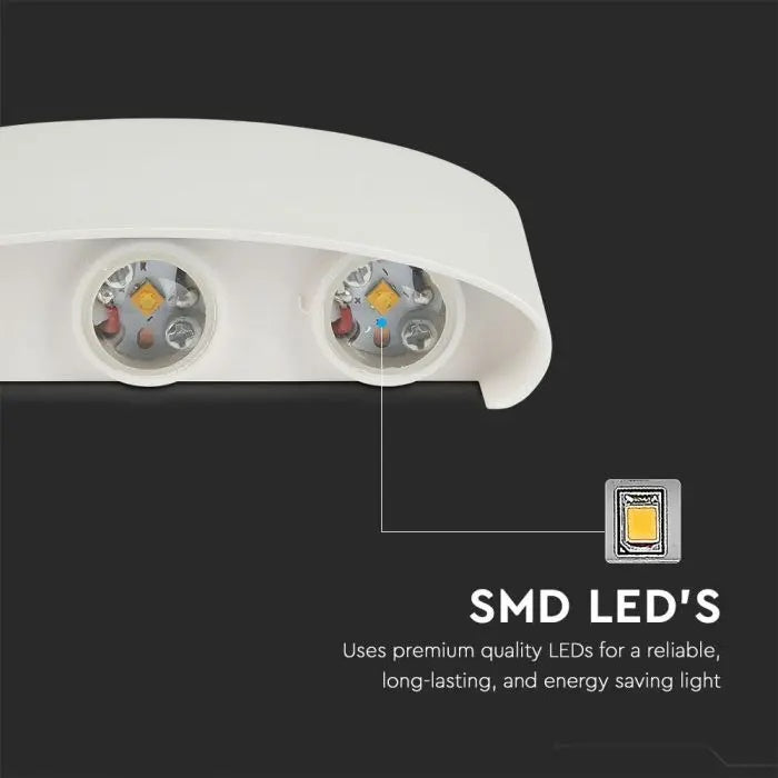 5W(630Lm) LED Fasādes gaismeklis, V-TAC, IP65, balts, silti balta gaisma 3000K