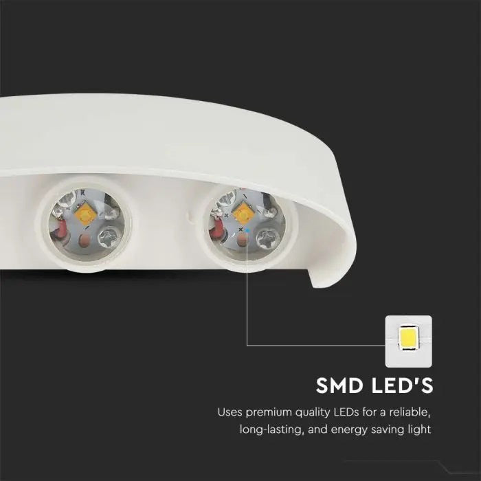 5W(630Lm) LED fasādes gaismeklis, V-TAC, IP65, balts, neitrāli balta gaisma 4000K