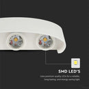 5W(630Lm) LED fasādes gaismeklis, V-TAC, IP65, balts, neitrāli balta gaisma 4000K