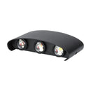 5W(630Lm) LED fassaadivalgusti, V-TAC, IP65, must, soe valge valgus 3000K