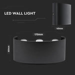 5W(630Lm) LED-fasadarmatur, V-TAC, IP65, svart, varmvitt ljus 3000K