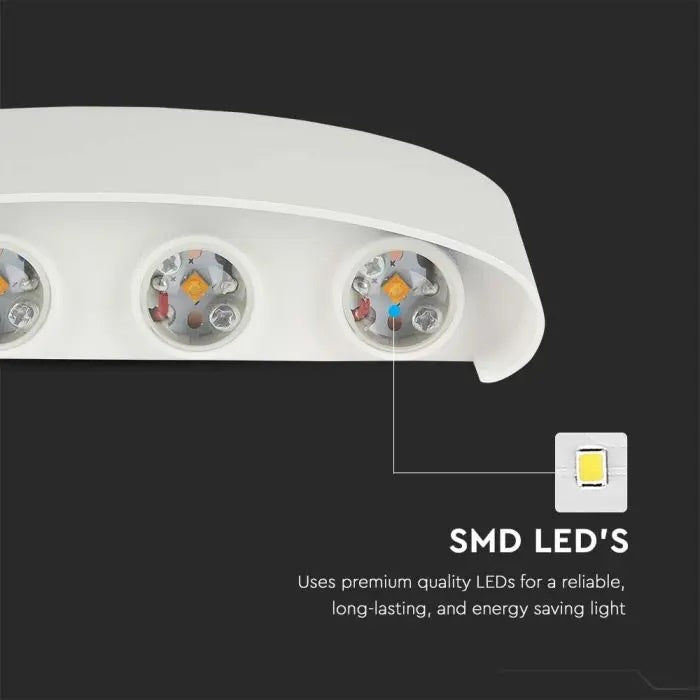 7W(870Lm) LED wall light, V-TAC, IP65, white, warm white light 3000K