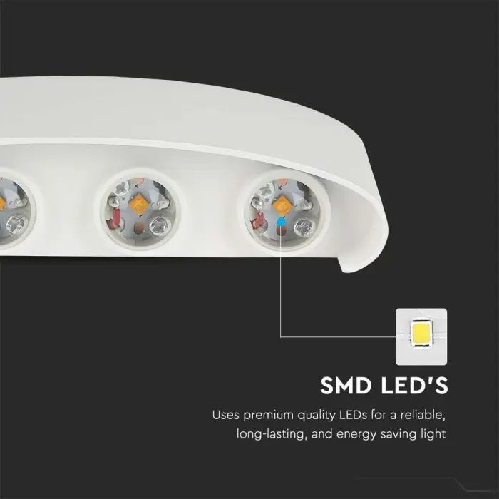 LED seinavalgusti, V-TAC, IP65, valge, soe valge 3000K