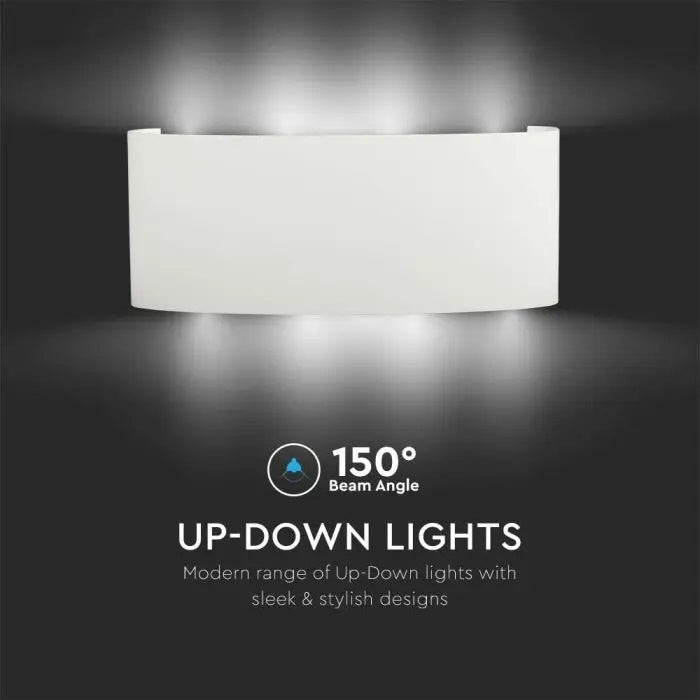 7W(870Lm) LED sienas gaismeklis, V-TAC, IP65, balts, neitrāli balta gaisma 4000K
